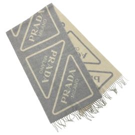 Prada Kaschmirschal in Beige und Grau Braun Beige