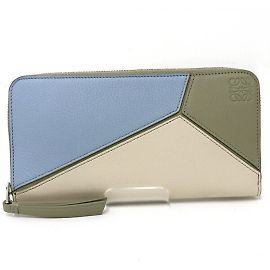 Portafoglio con zip Loewe Puzzle Blu Verde