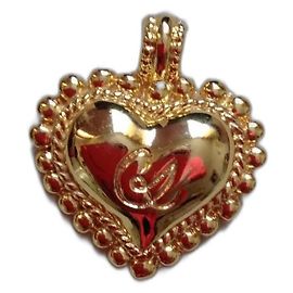 Broche Pendentif Massive Plaqué Or Christian Lacroix Doré