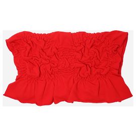 Simone Rocha Écharpe en mélange de cachemire texturé rouge Rouge