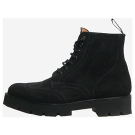 Autre Marque Black suede ankle boots - size EU 37.5 Black