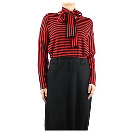 Loewe Suéter listrado vermelho e preto com decote em V - tamanho XS Vermelho