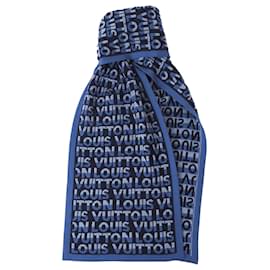 Louis Vuitton-Louis Vuitton Echarpe LV Split Scarf-Blue,Navy blue