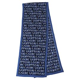 Louis Vuitton-Louis Vuitton Echarpe LV Split Scarf-Blue,Navy blue