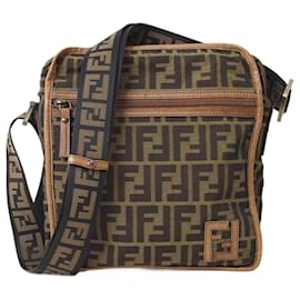 Fendi-Fendi Zucca Shoulder Bag-Brown