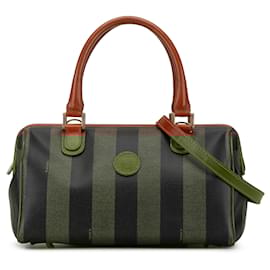 Fendi-Sacoche en toile enduite Pequin marron Fendi-Marron