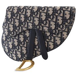Dior Blue Oblique Satteltasche Blau
