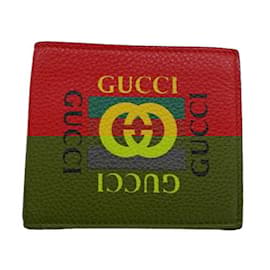 Gucci-Gucci Men's Bi-fold Leather Wallet-Red