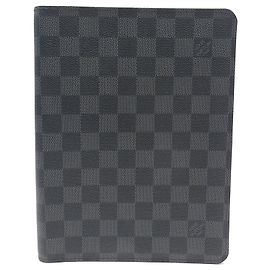 LOUIS VUITTON OFFICE AGENDA COVER GRAPHITE DAMIER DIARY COVER Grey