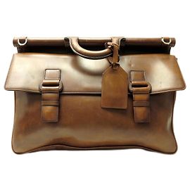 BERLUTI TRAVEL BAG DOCTOR'S BRIEFCASE 50 CM IN PATINATED LEATHER Brown