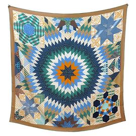 Hermès NOVE CHALE HERMES AMERICAN QUILTS H243844S CACHEMIRE E SETA BEIGE SCIALLE Beige