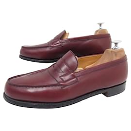 JM Weston-JM WESTON SHOES LOAFERS 180 8D 42 BORDEAUX LEATHER LOAFER SHOES-Dark red