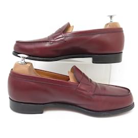 JM Weston-JM WESTON SHOES LOAFERS 180 8D 42 BORDEAUX LEATHER LOAFER SHOES-Dark red