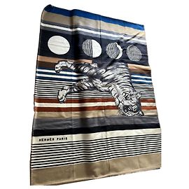 Hermès Tartan a Strisce di Tigre Blu navy