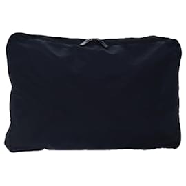 Prada-PRADA Travel Case Nylon Navy Silver Auth yk14317-Silvery,Navy blue