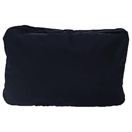 Prada-PRADA Travel Case Nylon Navy Silver Auth yk14317-Silvery,Navy blue
