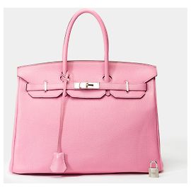 Hermès HERMES Birkin 35 Bag in Pink Leather - 102110 Pink