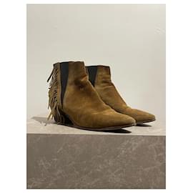 Saint Laurent-SAINT LAURENT  Ankle boots T.EU 39 Suede-Camel