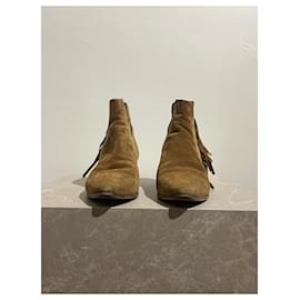 Saint Laurent-SAINT LAURENT  Ankle boots T.EU 39 Suede-Camel