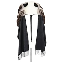 Fendi-Fendi Dark Grey Candy Stole-Grey