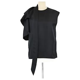 Hermès-Hermes Black Blouse A Col Lavalliere Blouse-Black