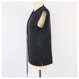 Hermès-Hermes Black Blouse A Col Lavalliere Blouse-Black