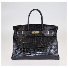 Hermès-HERMES Handbags T. 58 Exotic leathers-Black