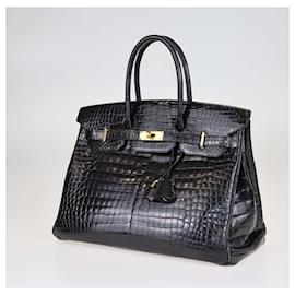 Hermès-HERMES Handbags T. 58 Exotic leathers-Black
