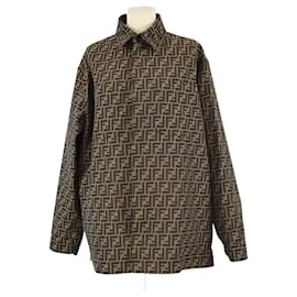 Fendi-Fendi Tobacco FF Jacquard Blouson Jacket-Other
