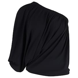 Lanvin-Lanvin Blouson Off Shoulder Top in Black Viscose-Black