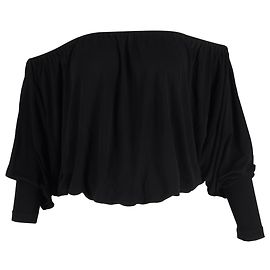 Schulterfreie Bluse aus schwarzer Baumwolle von Michael Kors Schwarz
