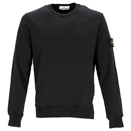 Schwarz Baumwoll Crewneck Sweatshirt mit Stone Island Logo-Patch Schwarz
