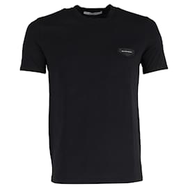 Givenchy- Givenchy Logo Plaque Crewneck T-Shirt in Black Cotton-Black