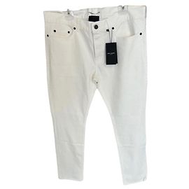 Jean Saint Laurent en coton blanc Blanc