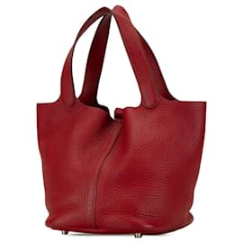 Hermès-Hermès Rouge Clemence Picotin Lock 22-Rouge
