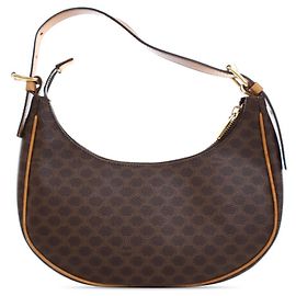 Céline Celine Brown Macadam Coated Canvas Ava Shoulder Bag Brown