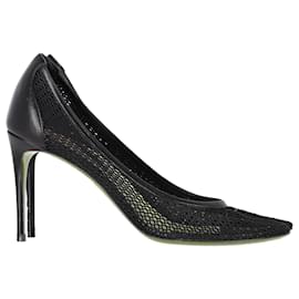 Christian Louboutin-Christian Louboutin Filomena 85 Pumps in Black Mesh and Leather-Black