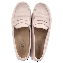 Tod's-Tod's Gommino Driving Loafers in Pink Leather-Pink