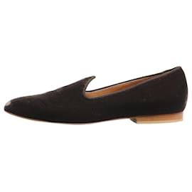 Autre Marque-Taupe velvet flat shoes-Brown