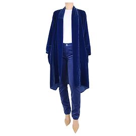 Stephan Janson Navy velvet coat - size One size Blue
