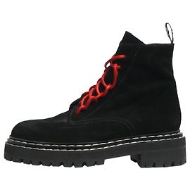 Proenza Schouler Black suede double-stitched ankle boots - size EU 37.5 Black