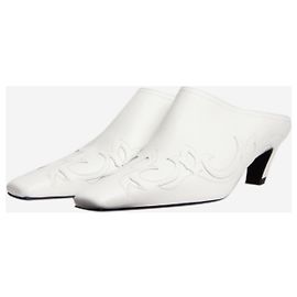 Khaite White Western leather mules - size EU 38 White