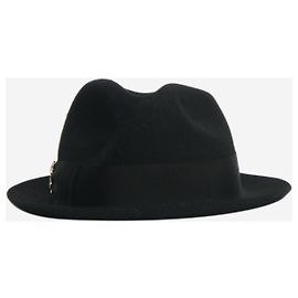 Borsalino Black Trilby hat Black