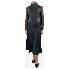 Dolce & Gabbana Schwarzer Spitzenmantel in gerader Passform - Größe UK 10 Schwarz