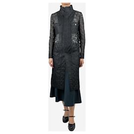 Dolce & Gabbana-Black straight-fit lace coat - size UK 10-Black