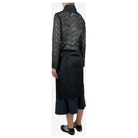 Dolce & Gabbana-Black straight-fit lace coat - size UK 10-Black