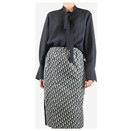 Joseph Seidenbluse mit schwarzem Schal - Größe UK 10 Schwarz