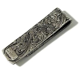 Gucci-GUCCI Men's Money Clip Bill Arabesque Silver 925-Silvery