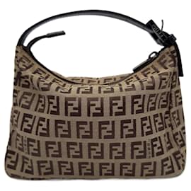 Fendi-Sac Baguette Fendi Zucca Zucchino-Marron