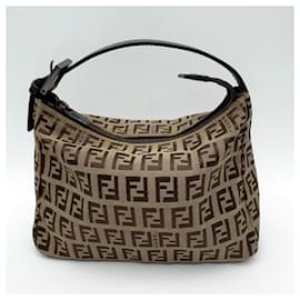 Fendi-Sac Baguette Fendi Zucca Zucchino-Marron